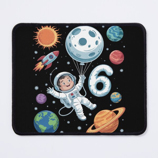 Item preview, Kids 6th Birthday Astronaut Balloon Planet 6 Year Old Boy designed and sold by joyouartArt.