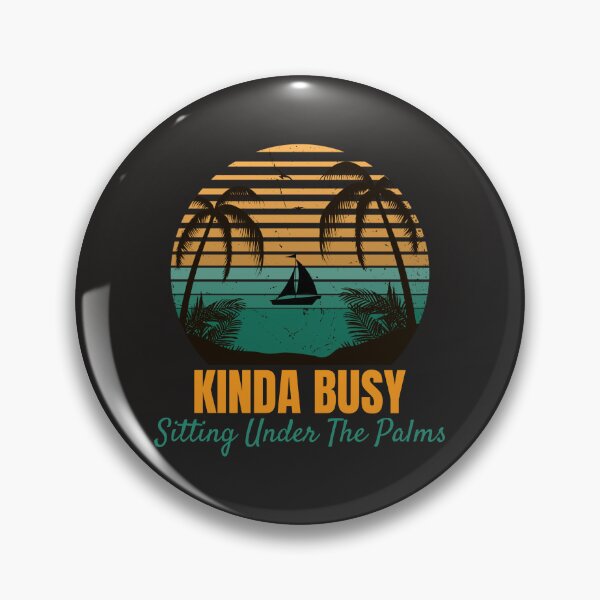 Item preview, "Kinda Busy Sitting Under The Palms" Tropical Sunset Vacation Essential T-Shirt  designed and sold by MKTreasures.