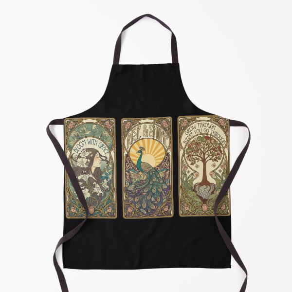 Item preview, Art Nouveau Inspirational Quotes - Vintage Aesthetic Peacock and Floral Trio designed and sold by freackly.