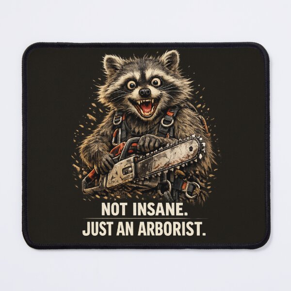 Item preview, Arborist Funny Raccoon Chainsaw Design designed and sold by Meandmyshop.