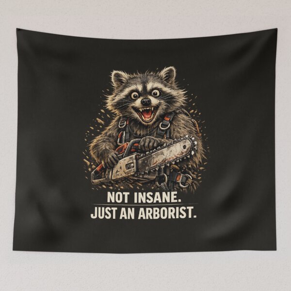 Item preview, Arborist Funny Raccoon Chainsaw Design designed and sold by Meandmyshop.