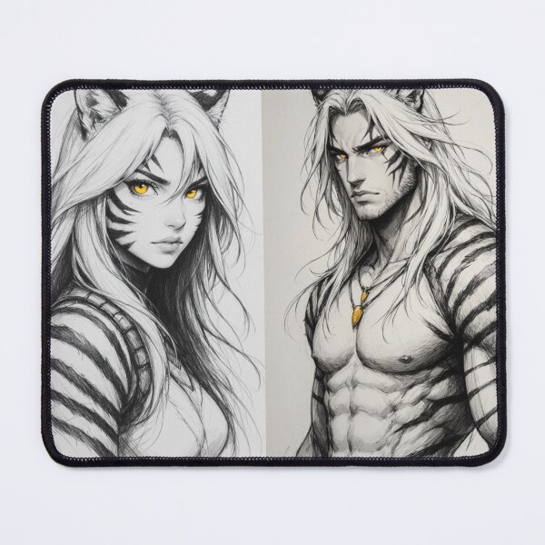Item preview, Feline Warrior Hybrid   Fantasy Cat‑Human Character Art designed and sold by AinjvecArt.