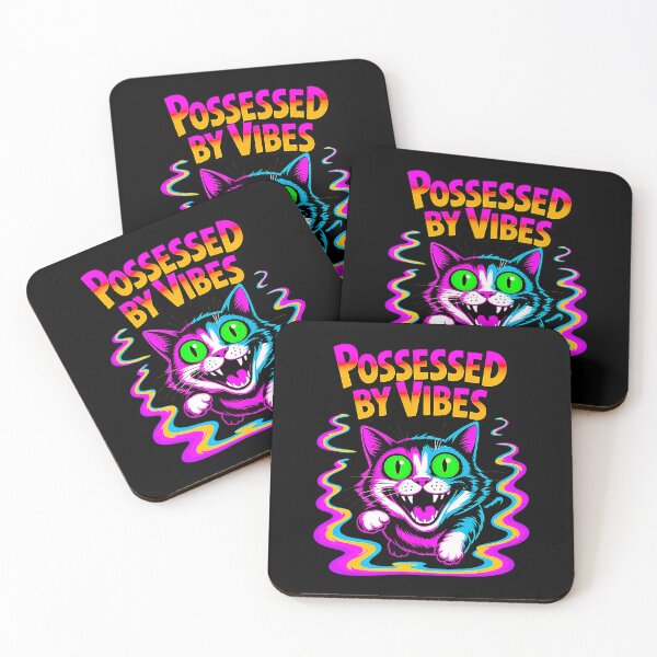 Item preview, Possessed By Vibes Trippy Neon Cat Design designed and sold by Amanda's Factory.