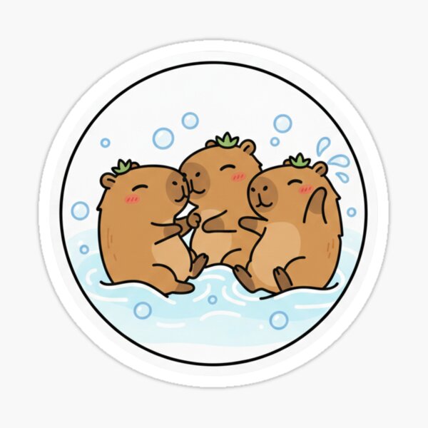 Capybara club Cute Minimalista Sticker