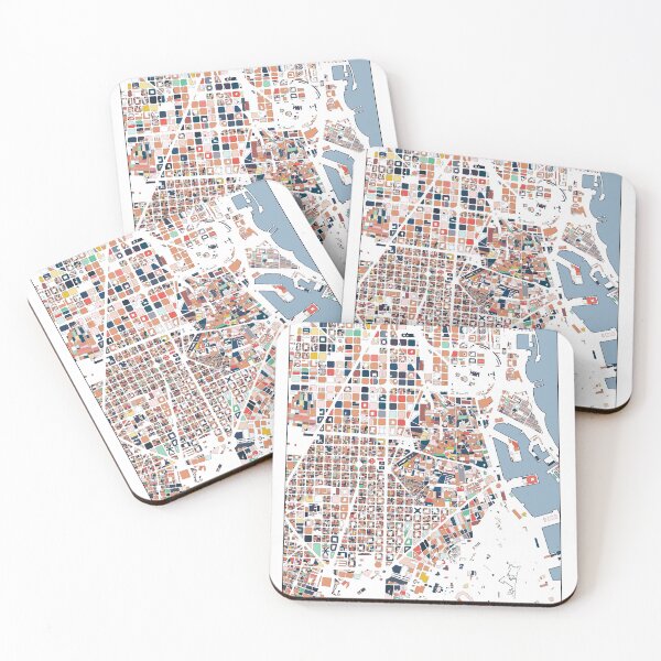 Item preview, Barcelona Spain Abstract Map Art designed and sold by parmarmedia.