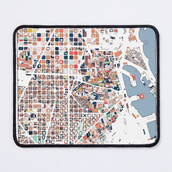 Item preview, Barcelona Spain Abstract Map Art designed and sold by parmarmedia.