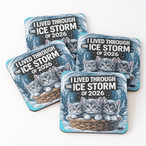 Item preview, I Lived Through the Ice Storm of 2026 – Cute Kitten Survival Art designed and sold by MCdsgns.
