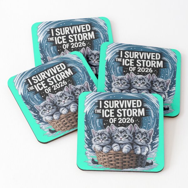 Item preview, I Survived the Ice Storm of 2026 – Cute Winter Cat Illustration designed and sold by MCdsgns.