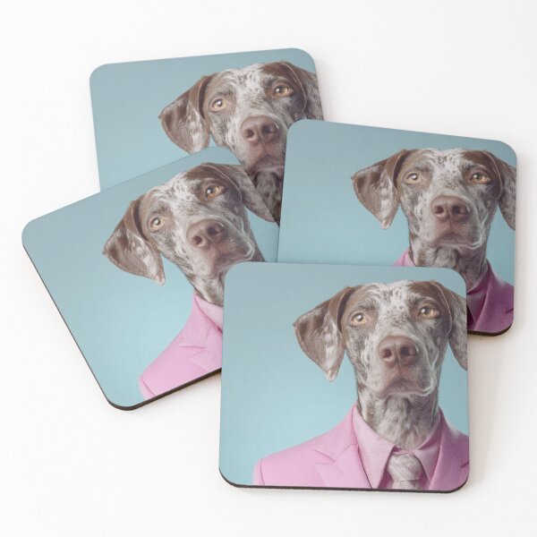 Item preview, Dog in a suit on a blue background designed and sold by anytka.