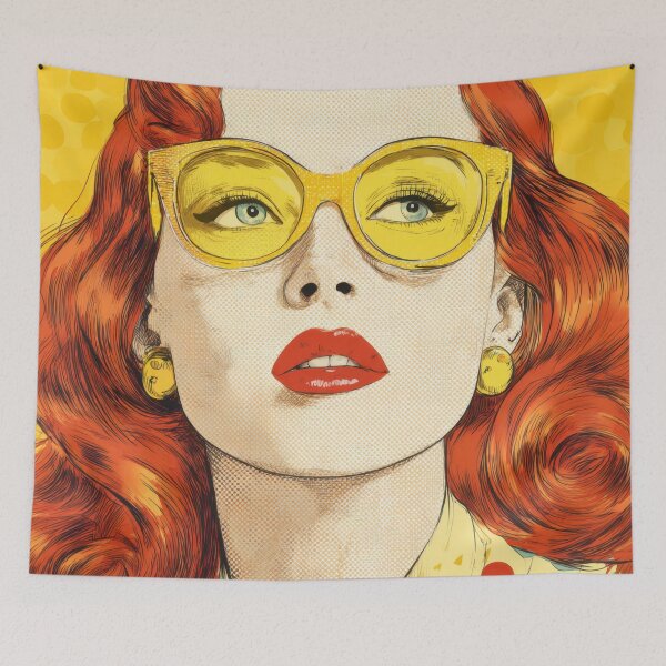Item preview, Red-haired woman with yellow specs designed and sold by anytka.