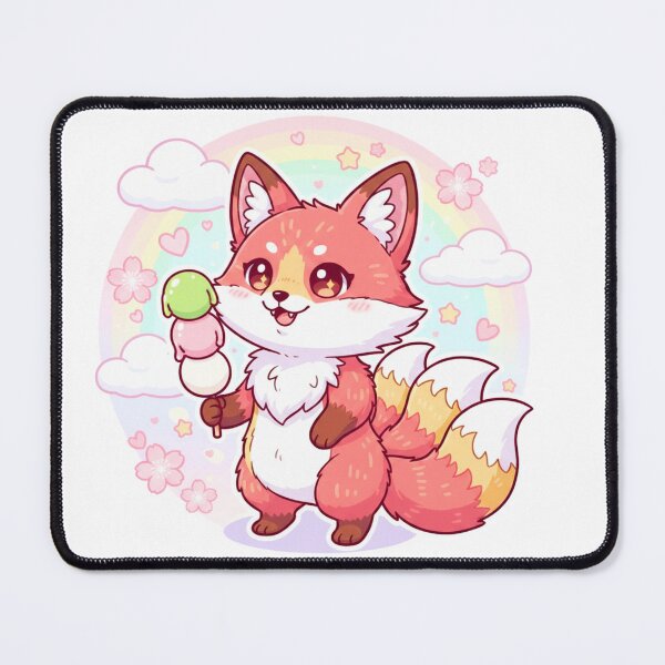 Item preview, Kawaii Kitsune Fox with Dango designed and sold by SakuraVibes.