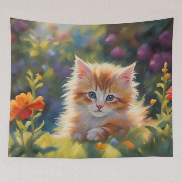 Item preview, Orange Kitten in Garden designed and sold by CalmnessbyChoice.