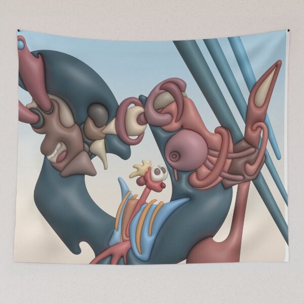 Item preview, Surreal Creature Abstract 3D Biomorphic Character Psychedelic Weird Art designed and sold by Jacob Hokanson.