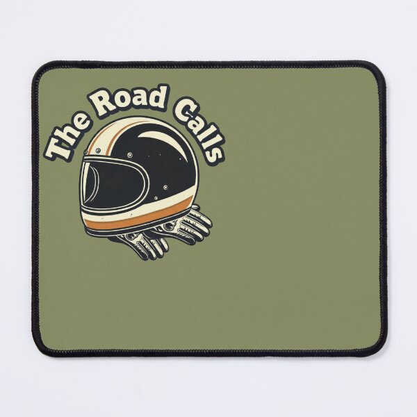 Item preview, The Road Calls - Vintage Three-Color Motorcycle Helmet Biker Emblem designed and sold by SilentPowerArt.