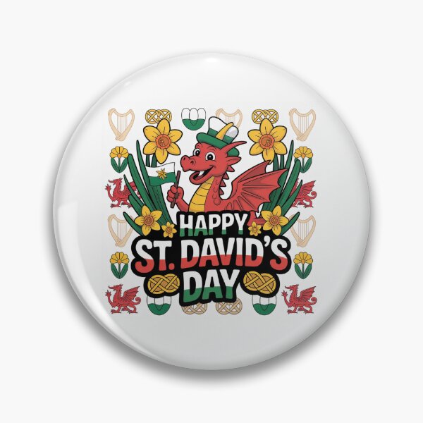 Item preview, Happy St. David's Day Welsh Dragon – Cute Dydd Gŵyl Dewi Design   designed and sold by Midnight Veil Designs.