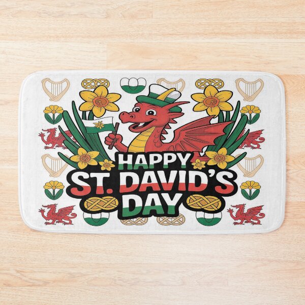 Item preview, Happy St. David's Day Welsh Dragon – Cute Dydd Gŵyl Dewi Design   designed and sold by Midnight Veil Designs.