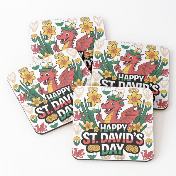 Item preview, Happy St. David's Day Welsh Dragon – Cute Dydd Gŵyl Dewi Design   designed and sold by Midnight Veil Designs.