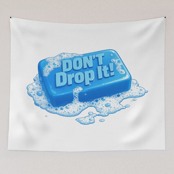 Item preview, Don’t Drop It Blue Soap Bar Illustration – Clean Humor Graphic Design designed and sold by SeriouslyArtistical.