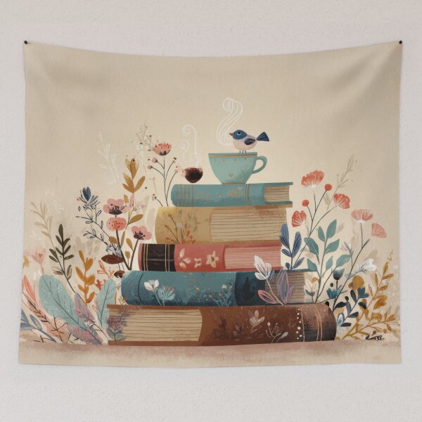 Item preview, Books and flowers on a table designed and sold by anytka.