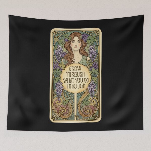 Item preview, Grow Through What You Go Through - Art Nouveau Wisteria Vintage Art designed and sold by freackly.