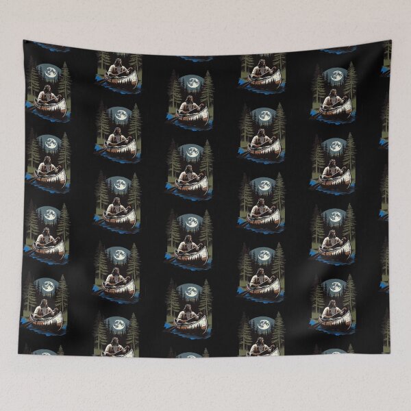 Item preview, Indigenous Man Rowing Canoe Under Full Moon Wilderness   designed and sold by TeeARTHY.
