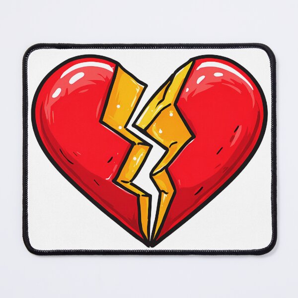 Item preview, Broken Heart Lightning Crack Saint Valentine's Day - Bold Heartbreak Art Print designed and sold by DesignArtist.ia.