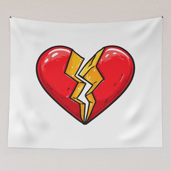 Item preview, Broken Heart Lightning Crack Saint Valentine's Day - Bold Heartbreak Art Print designed and sold by DesignArtist.ia.