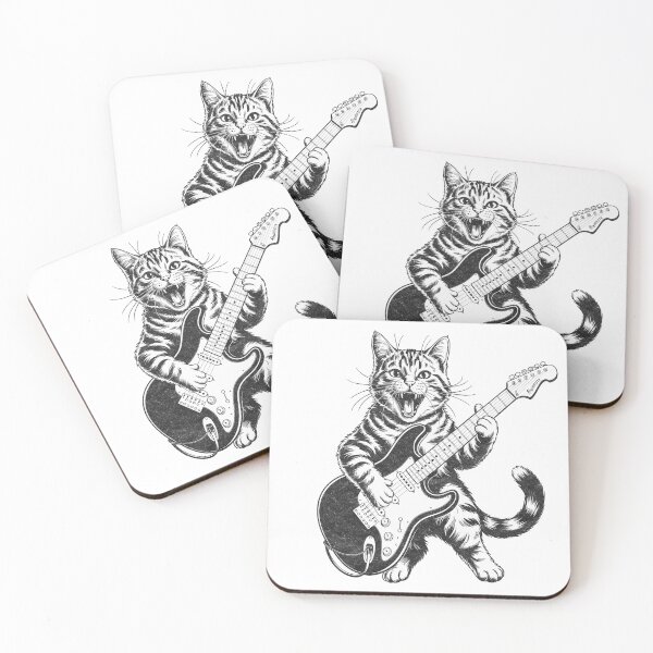 Item preview, Heavy Metal Cat Playing Electric Guitar designed and sold by TynesDesign.