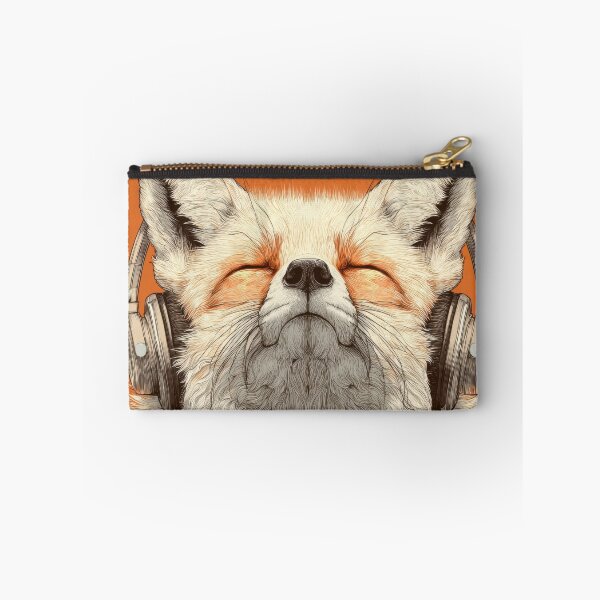 Item preview, Fox with headphones enjoying music designed and sold by anytka.