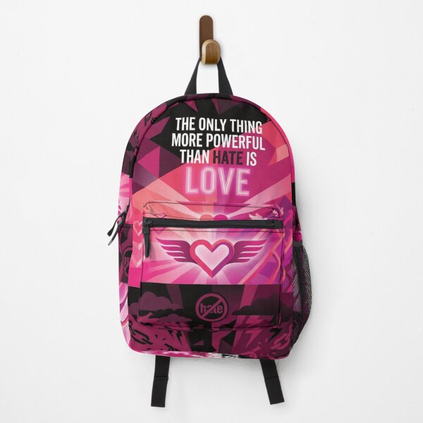 Item preview, Geometric Love Overcomes Hate Pink Abstract Poster designed and sold by DGtaLrtcom.