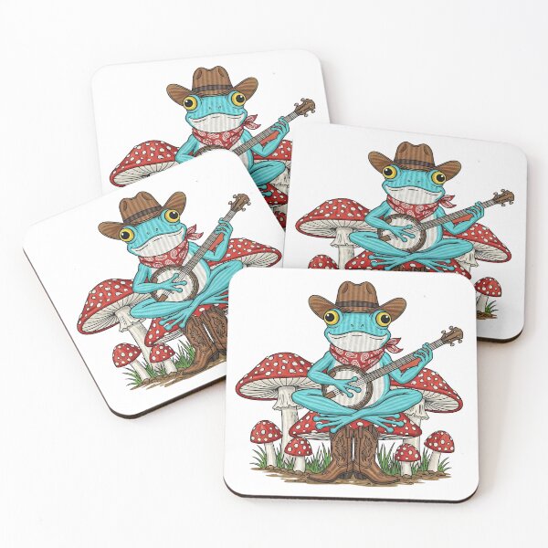 Item preview, Cowboy Frog Playing Banjo Sitting on Mushrooms designed and sold by TeeARTHY.