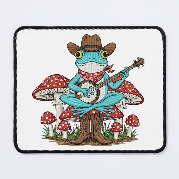 Item preview, Cowboy Frog Playing Banjo Sitting on Mushrooms designed and sold by TeeARTHY.