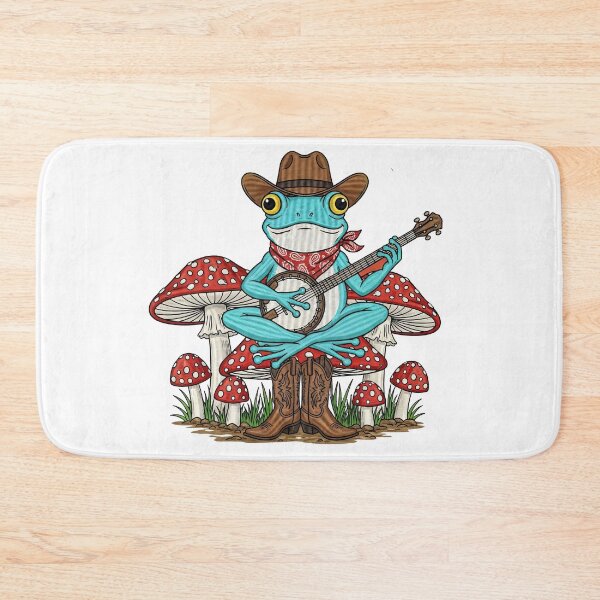 Item preview, Cowboy Frog Playing Banjo Sitting on Mushrooms designed and sold by TeeARTHY.