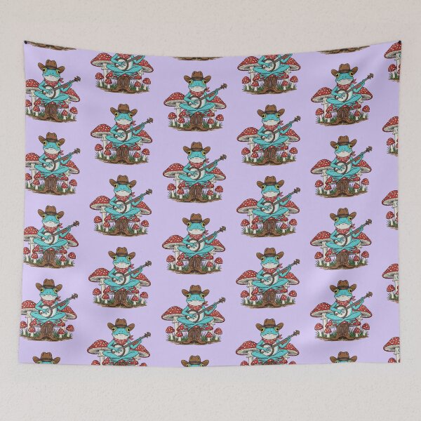 Item preview, Cowboy Frog Playing Banjo Sitting on Mushrooms designed and sold by TeeARTHY.