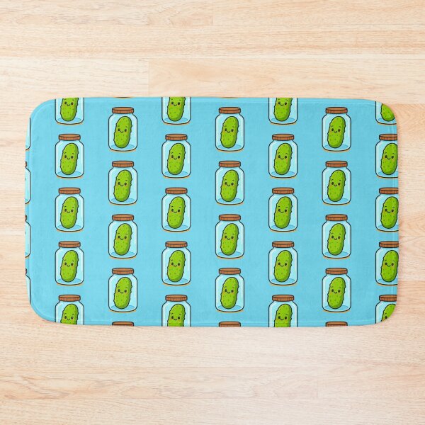 Item preview, Cute Pickle in a Jar – Kawaii Food Illustration designed and sold by Basma Designs | Retro, Kawaii Shirts & Stickers.