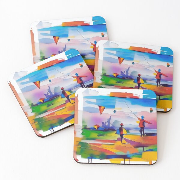 Item preview, Kite Flying in a Gusty Wind (oil on canvas). designed and sold by MPC-Mince-Pies.