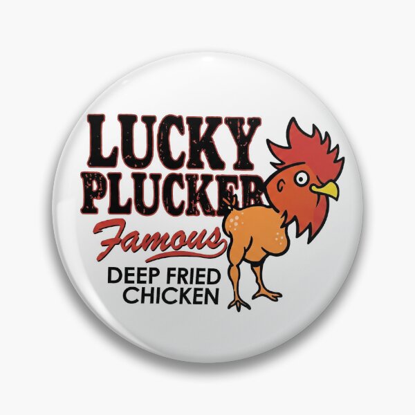 Item preview, Lucky Plucker Famous Deep Fried Chicken - Funny Retro Fast Food Logo designed and sold by 1001T-Shirt.