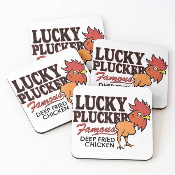 Item preview, Lucky Plucker Famous Deep Fried Chicken - Funny Retro Fast Food Logo designed and sold by 1001T-Shirt.