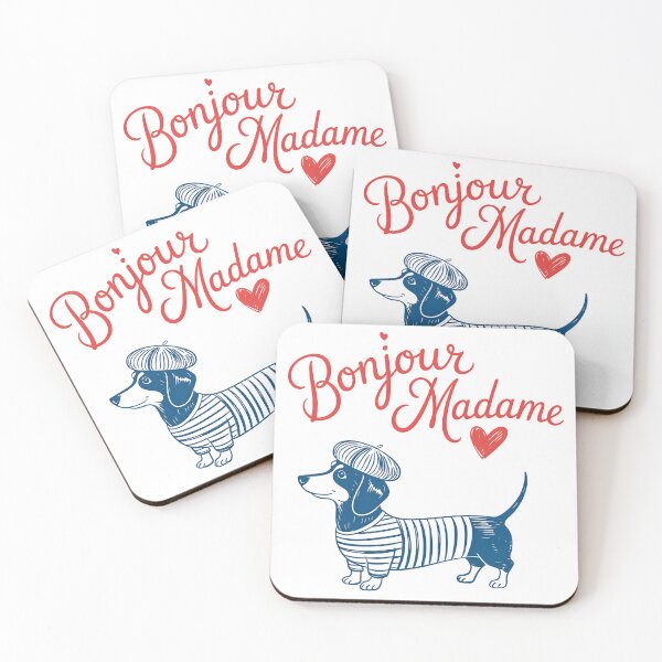 Item preview, Bonjour Madame – Cute French Dachshund in Beret Parisian Illustration designed and sold by Snifferius.