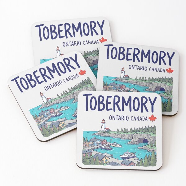 Item preview, Tobermory Ontario Canada Cute Colorful Skyline Landscape  designed and sold by HowToCanadian.