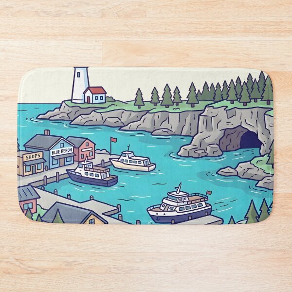 Item preview, Tobermory Ontario Canada Cute Colorful Skyline Landscape  designed and sold by HowToCanadian.