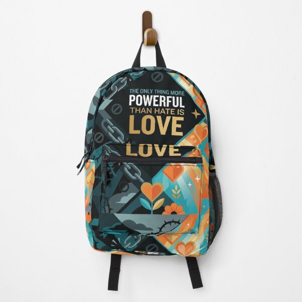Item preview, Geometric Love Overcomes Hate Abstract Teal Poster designed and sold by DGtaLrtcom.