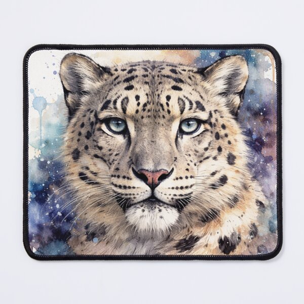 Item preview, Snow Leopard Watercolor Portrait – Majestic Big Cat Art designed and sold by Darlin8888.