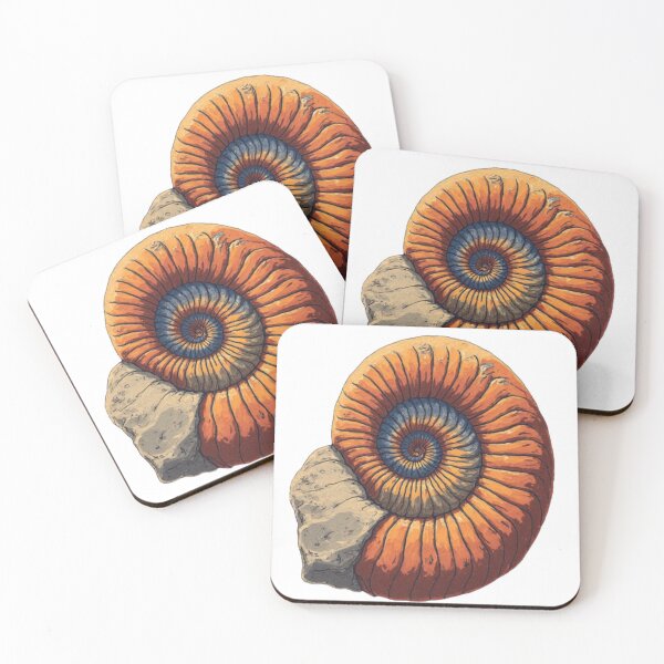 Item preview, Colorful Ammonite Fossil – Earth’s Ancient Spiral designed and sold by Nela Creative Lab.
