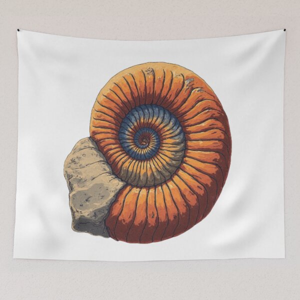 Item preview, Colorful Ammonite Fossil – Earth’s Ancient Spiral designed and sold by Nela Creative Lab.