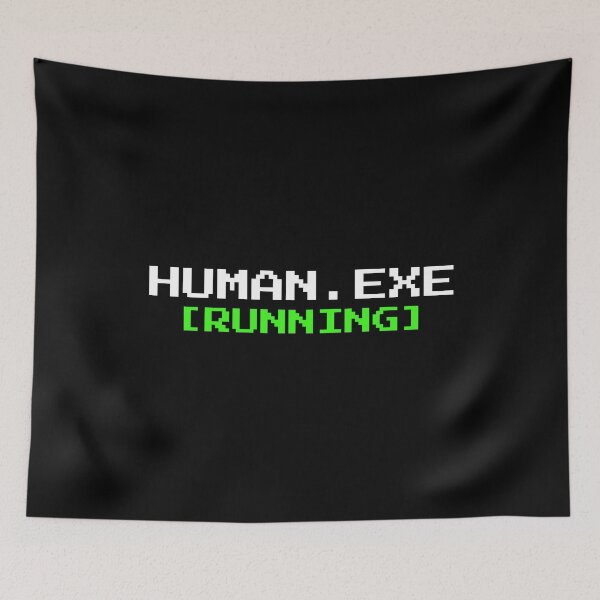 Item preview, Human Exe Running Funny Robot AI Humor designed and sold by vividlukas.