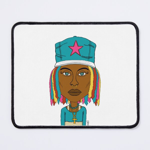 Item preview, Altgirl - Rainbow Dreads Afro Queen with Ankh Necklace - Empowering Afrocentric Art Illustration designed and sold by Eric Sintès.