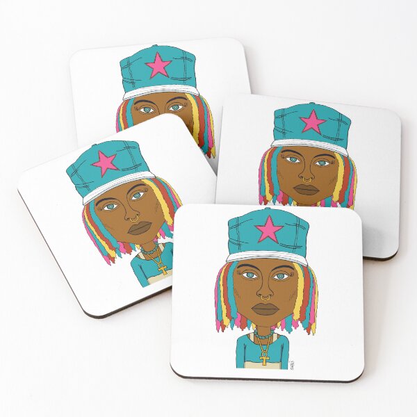 Item preview, Altgirl - Rainbow Dreads Afro Queen with Ankh Necklace - Empowering Afrocentric Art Illustration designed and sold by Eric Sintès.