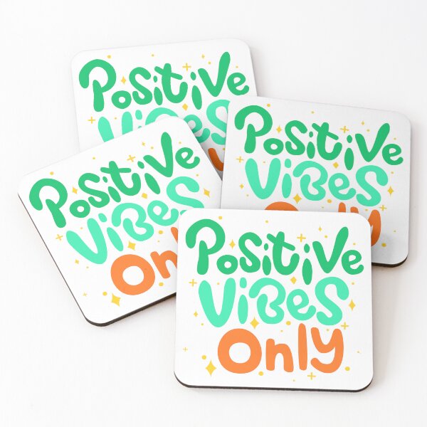 Aperçu de l'œuvre Positive Vibes Only – Minimalist Motivational Quote Tee & Poster créée et vendue par Smile Shop ⭐⭐⭐⭐⭐.
