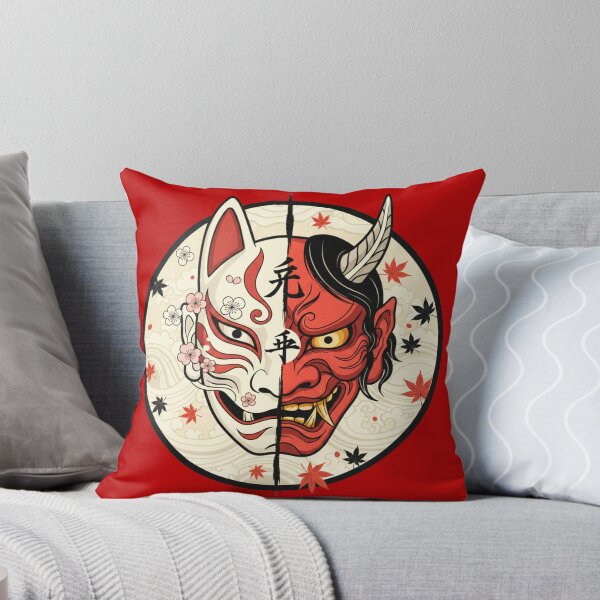 Item preview, Dual Spirit: Hannya and Kitsune Mask Art designed and sold by SakuraVibes.